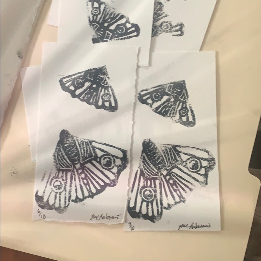 Original Moth Print Bookmarks by Jace Ambwani